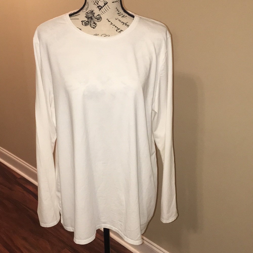 Pure Jill Stretch-Cotton Crew Neck Long sleeve Tee, XL